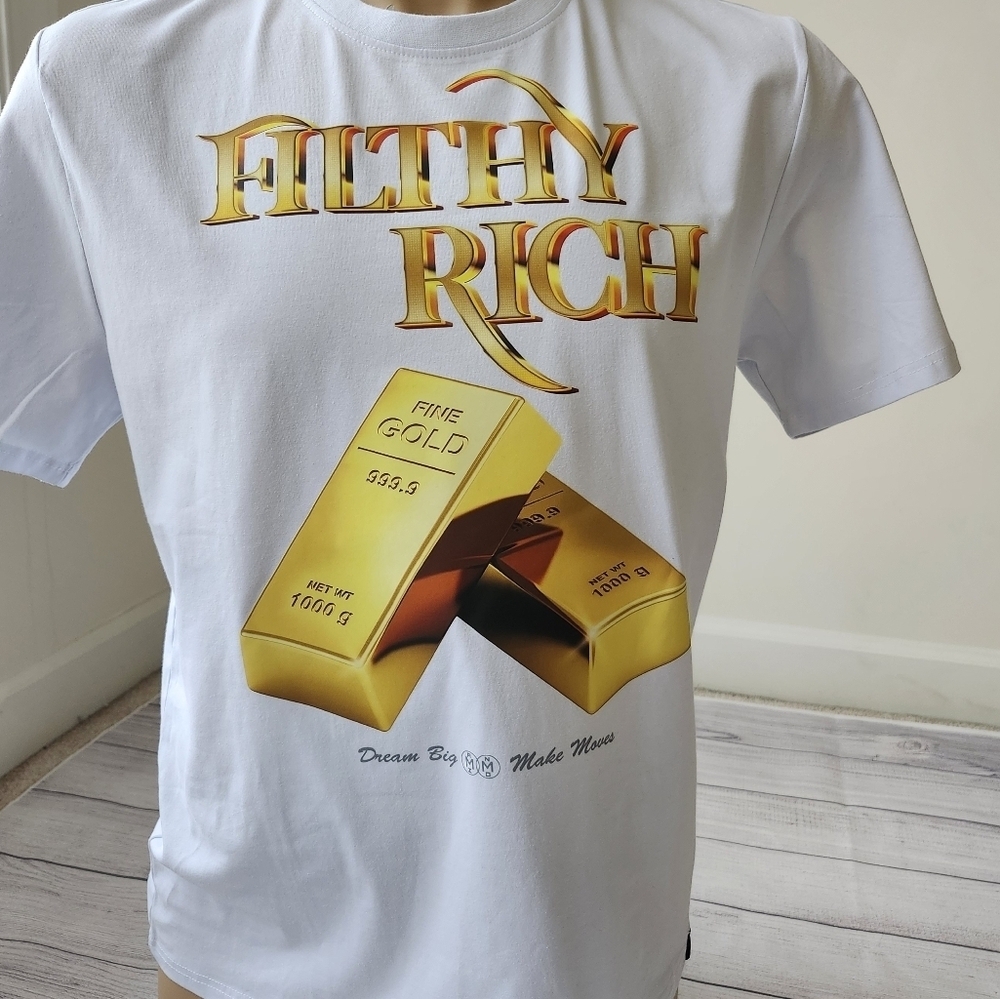 White 'Filthy Rich' Graphic Tee - Picture 11 of 11